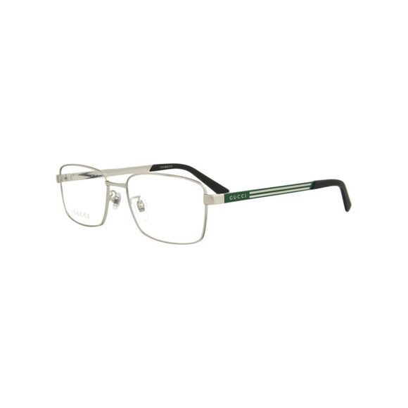 Gucci Square-Frame Metal Optical Frames Silver Mens - Picture 2 of 5